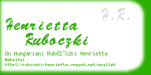 henrietta ruboczki business card